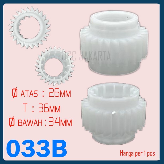 HS88 Gear plastik gearbox 1 tabung mesin cuci 033B