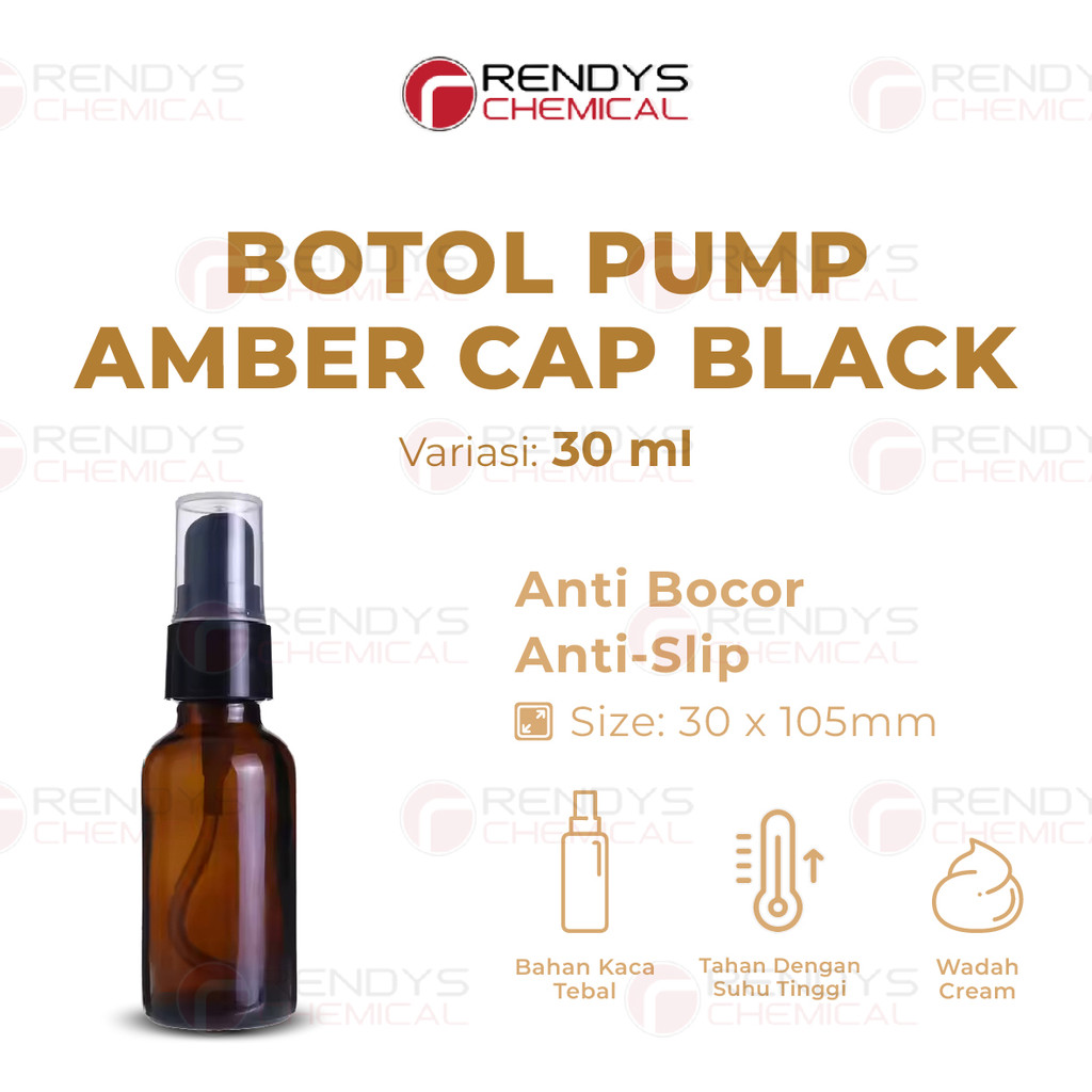 Botol Kaca Amber Pump 30 ml