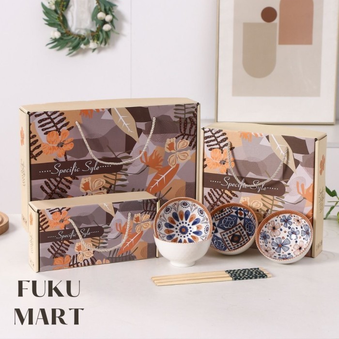 

✨READY✨ -Souvenir Hampers Mangkok Set Keramik Hampers Lebaran Natal Idul Fitri Gift Set Kado Ulang Tahun Hampers Keramik Porselen - Deer Set 4pcs