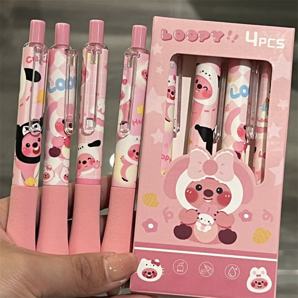 

[doodledreams] Pulpen Gel Karakter Loppy 1 SET ISI 4 PCS / Pen Tinta Hitam / Alat Tulis Sekolah