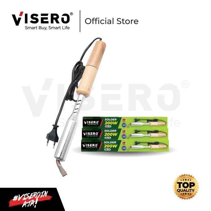 Solder Gagang Kayu 200W VISERO Kualitas Bagus Cepat Panas (VSL-06)