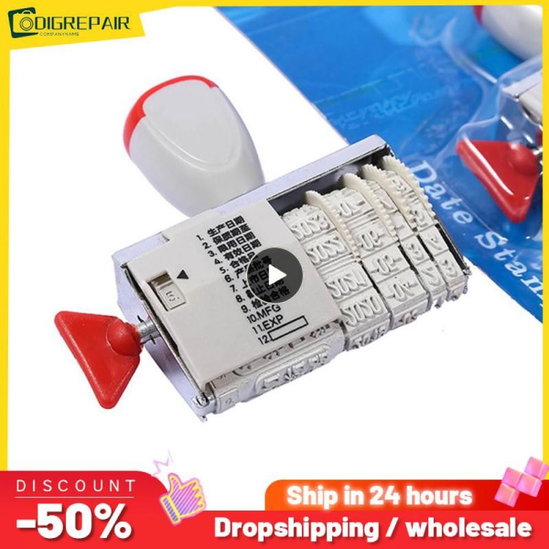 

Cute Date Stamp for Planner Clear Stamps Bussiness Rubber Stamp with Adjustable Date Diary School Supplies Stationery Accessorie