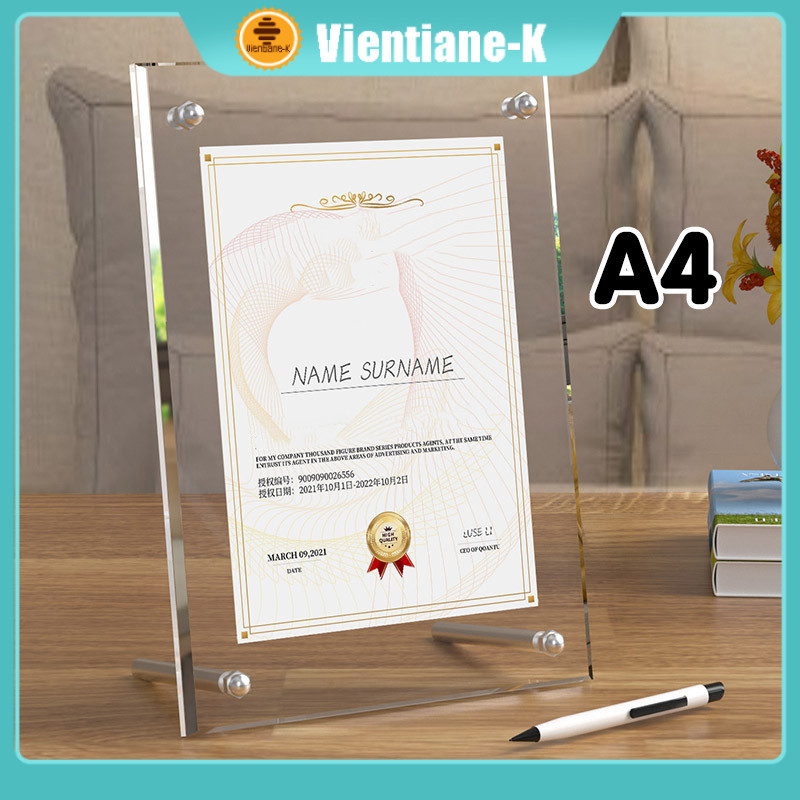 Standing Frame Akrilik Bingkai Foto Akrilik Poster Foto Brosur Akrilik A4