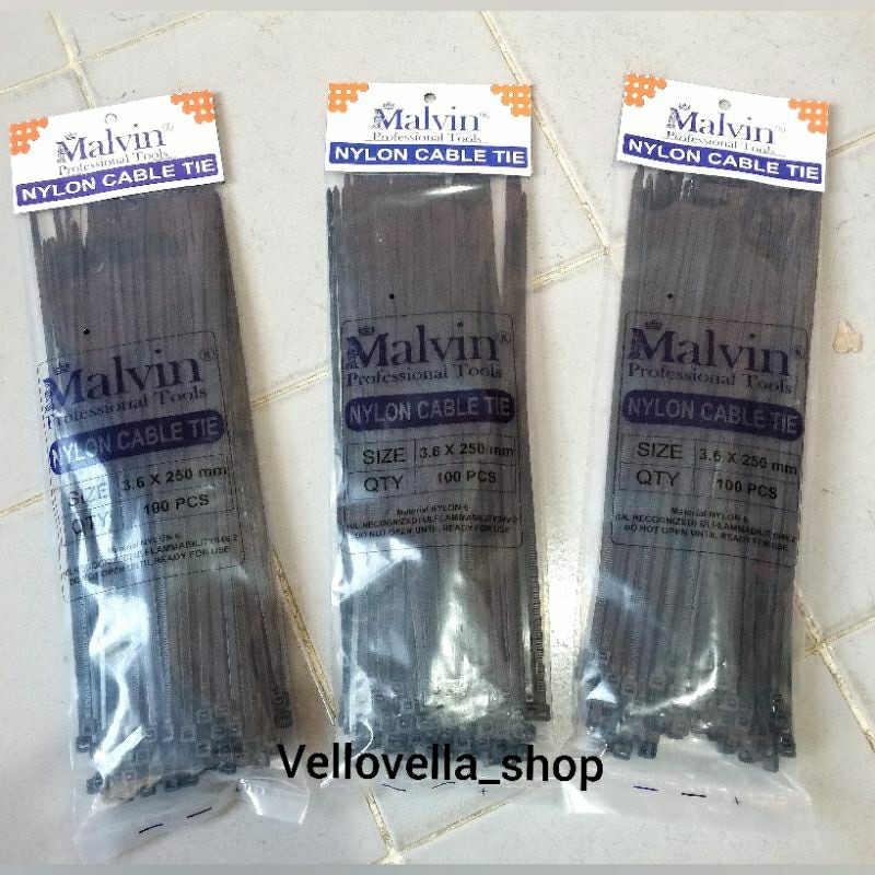

isi 100 pc (3.6 x 250mm) Kabel tis tali tis kabel ties cable tie pengikat kabel tis hitam putih