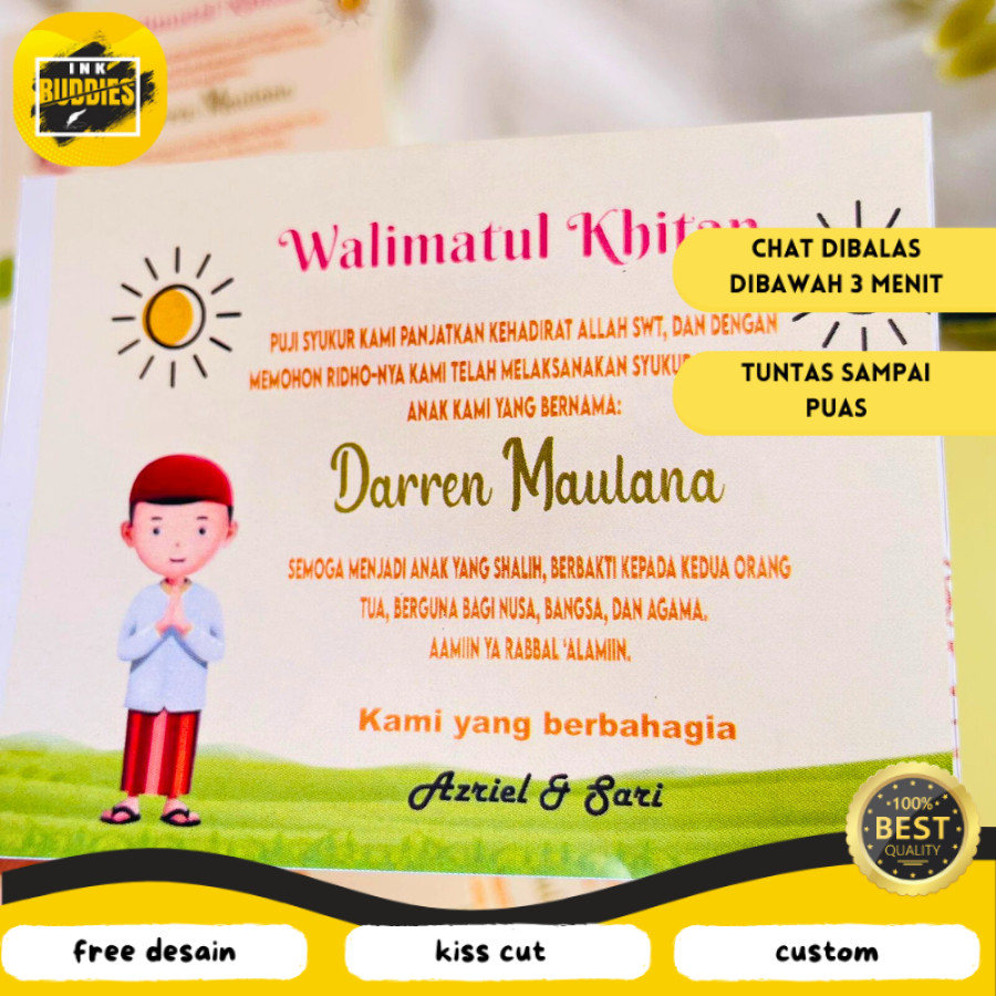 INB STIKER SYUKURAN KHITANAN / STIKER KHITANAN NASI BOX / STIKER TASYAKUR KHITANAN / STIKER KHITAN