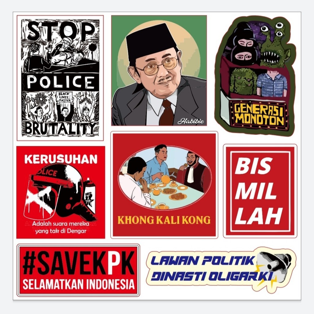 

Stiker Bj Habibie Lawan Politik Dinasti Oligarki Save KPK Stiker Pack