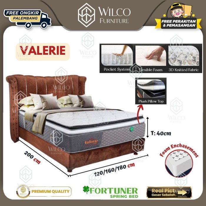 Kasur Springbed Fortuner Valerie / Matras Double Pillow Top / Kasur Fortuner Tebal 40 Cm - Matras Aj