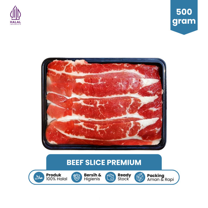 

Beef Slice Premium 500 gram Beku Frozen Kualitas Premium Indofishmart