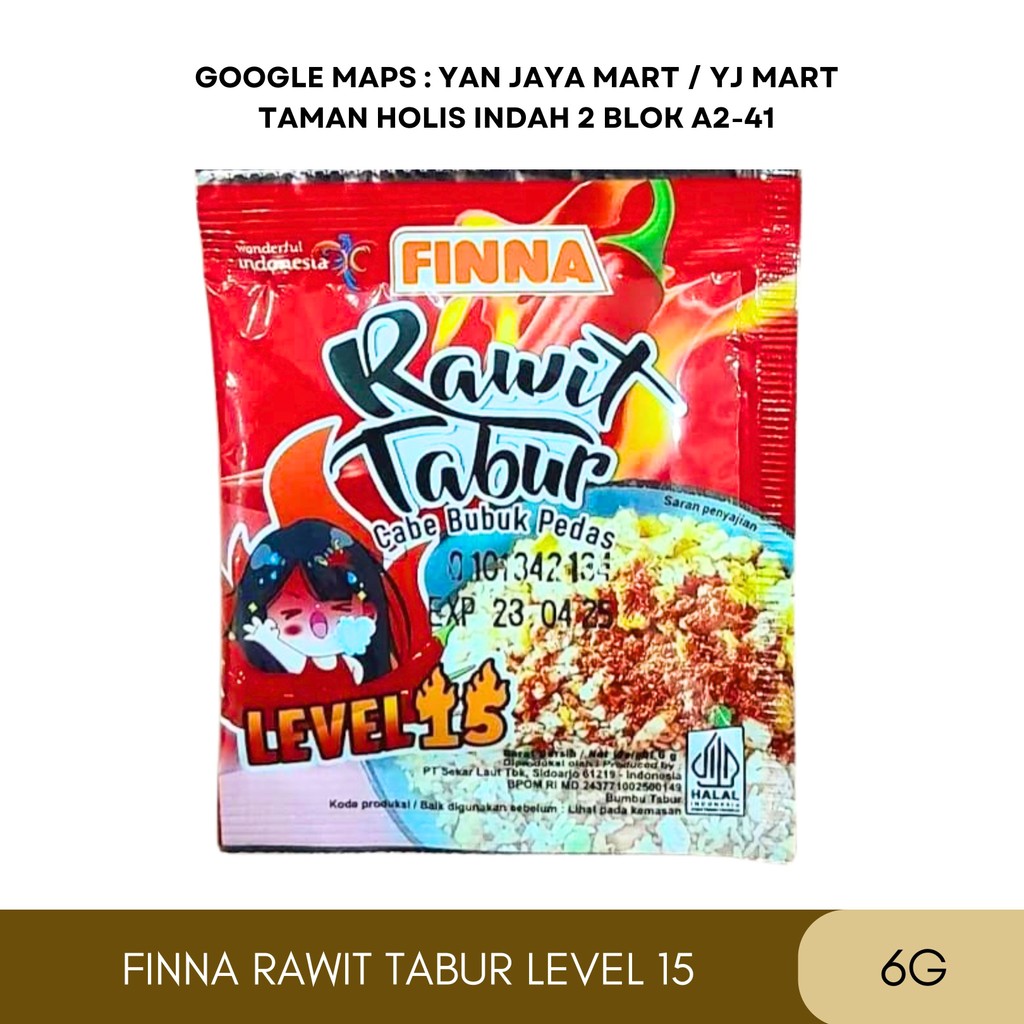 

Finna Rawit Tabur / Cabe Bubuk Pedas Level 15 Sachet 6g 1 PCS