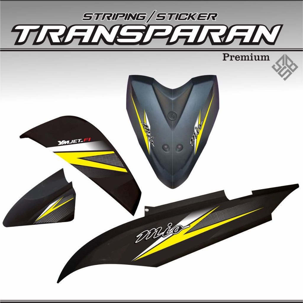 TRANSFARAN UV / STIKER TRANSFARAN STRIPING MIO GT / STRIPING MOTOR MIO J TRANSPARAN MOTIP ELEGAN VAR