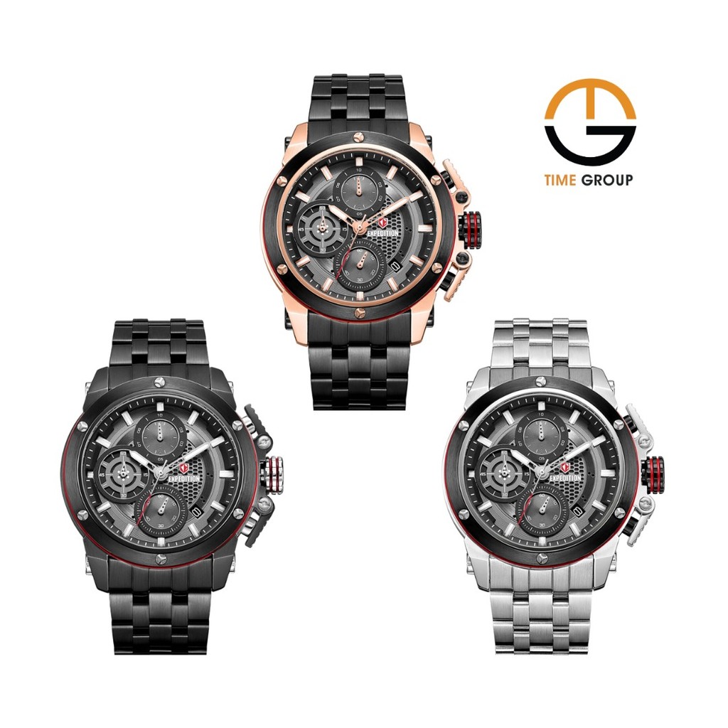 JAM TANGAN PRIA EXPEDITION E6748 E 6748 MCB STAINLESS STRAP ORIGINAL