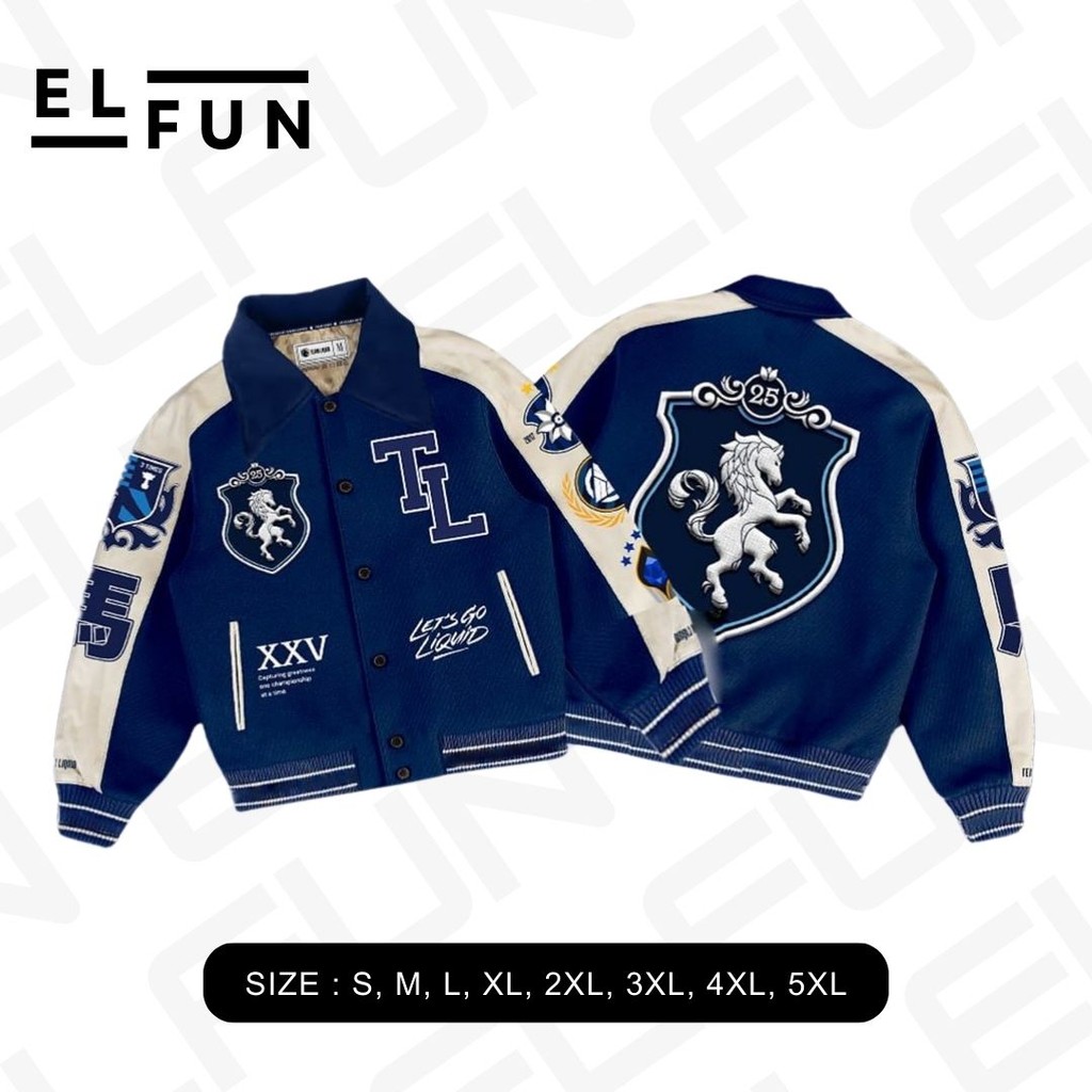 jaket varsity liquid esport oversize s m l xl 2xl 3xl 4xl 5xl varsity rrq alter ego evos btr onic na