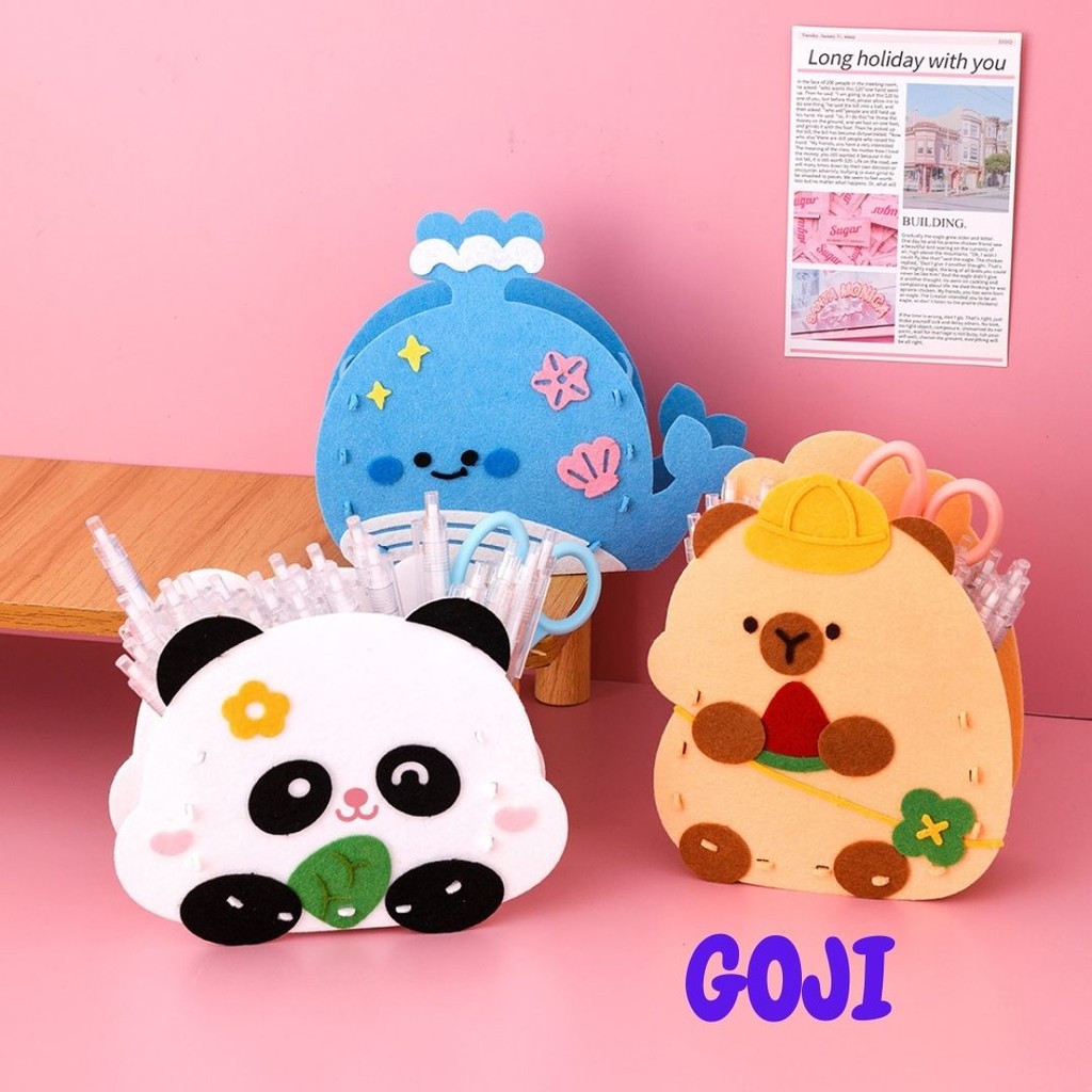 

GOJI DIY Tempat Alat Tulis Pencil Case Bahan Flanel Kotak Pensil Do It Yourself Lucu Kapasitas Besar