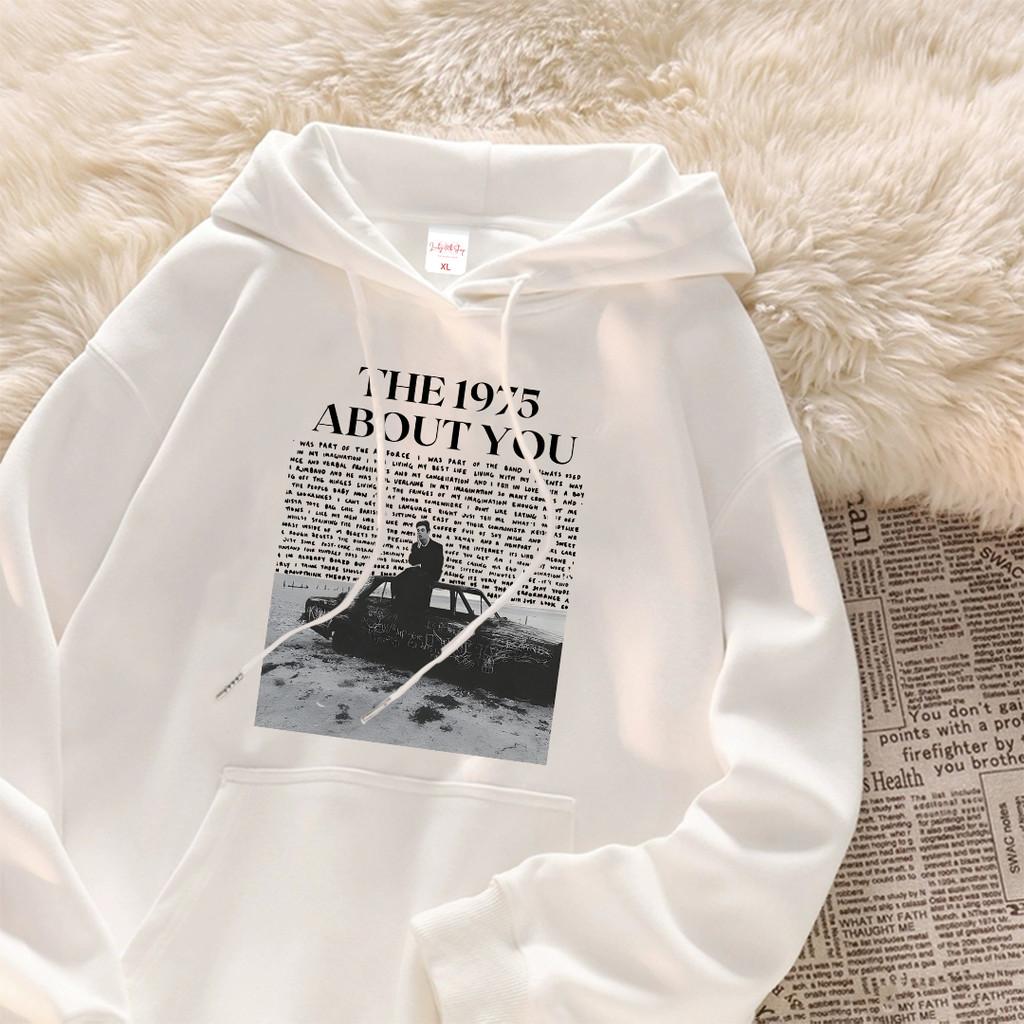 Hoodie Lengan Panjang Oversize Korean Style | The 1975 About You | Unisex Kekinian | Milk Cotton