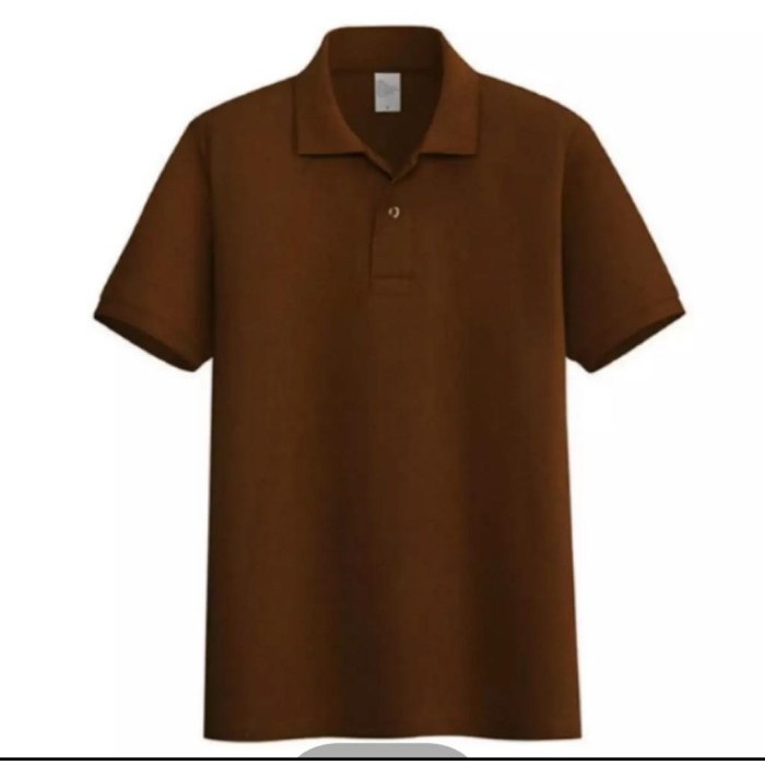 Kaos polo shirt polos | kaos kerah pria seragam polos coklat tua - coklat tua, M