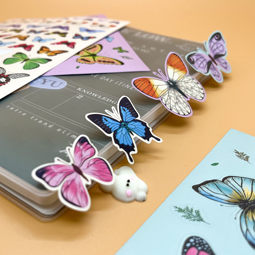 

Over 250pcs Scrapbooking Stickers Book Kit Butterfly Design Embellishments For Journaling Cardmaking Phonecase Decoration