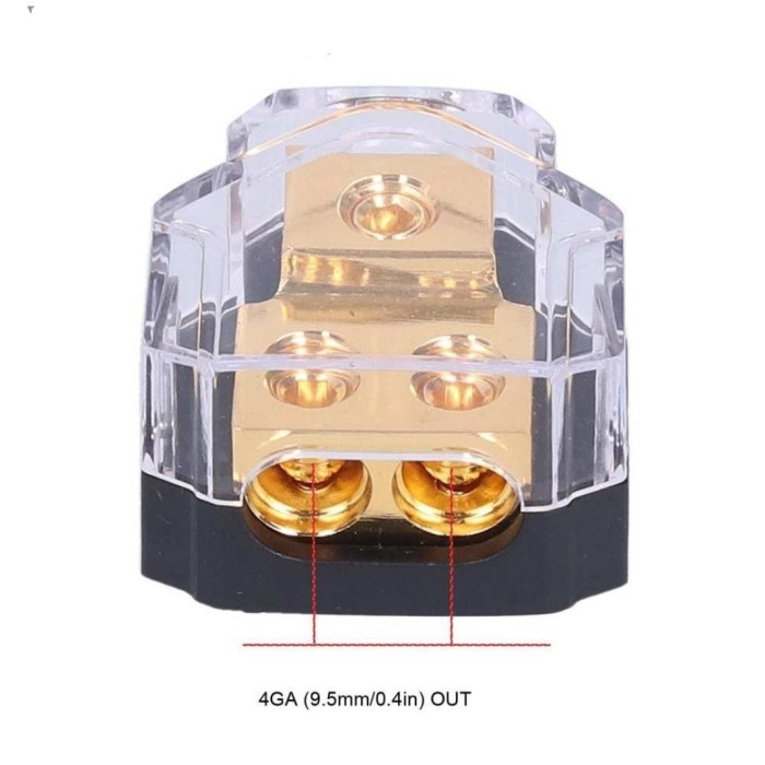 Distribution Block 1x0/4 Awg (in) 2x 4/8 Awg Out (out) Fuse Gold Plate