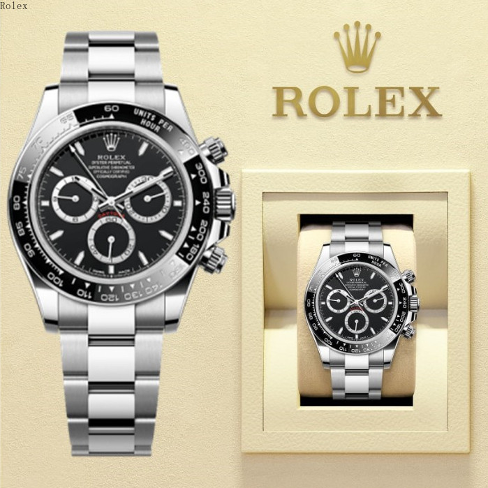 [100%Asli] Rolex Daytona Series Rolex M116500ln-0002 Black Steel Di Jam Tangan Universe Chronograph 