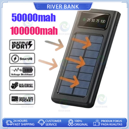 Solar Power Bank Robot 50000/100000 mAh Original 100% Fast Charging 22.5W PD20W 4 USB Ports Powerban