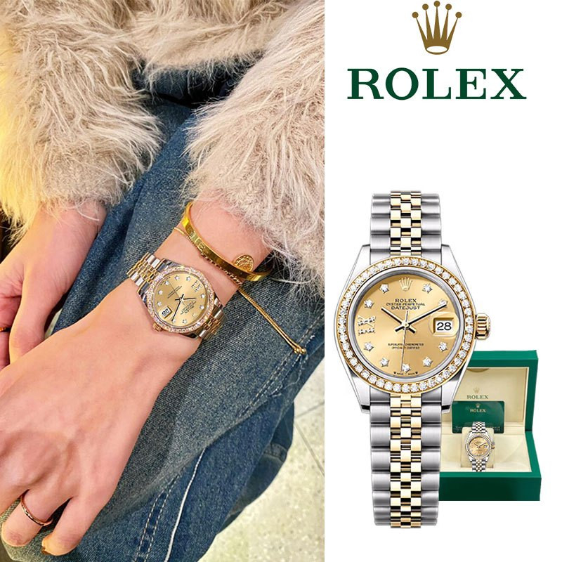 【Swiss Rolex】100% Original Rolex Datejust Jam Tangan Rolex Wanita M279383RBR-0021 28mm Star Diamond 