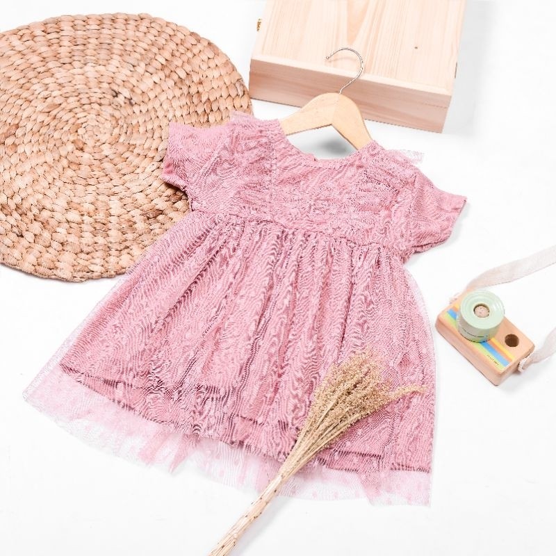 DRESS TUTU ANAK MODERN MODEL AINI / BAJU BROKAT PESTA ANAK 1 - 4 TAHUN