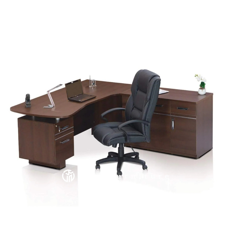 meja kerja kantor jati L