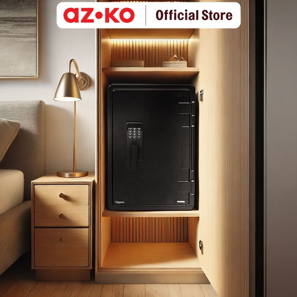 AZKO Krisbow griffin Brankas Tahan Api 245reik - Hitam Fire Safe Brangkas Safety Box Tempat Barang B