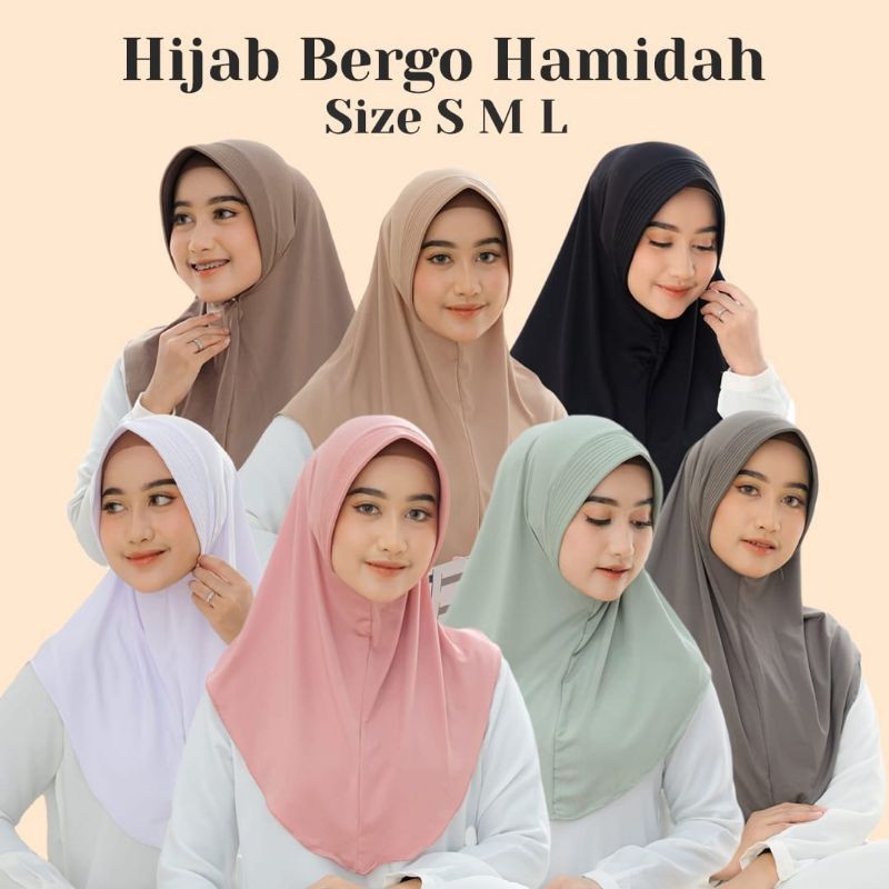 TERMURAH Hijab Bergo Hamidah Premium 50 Warna | Jilbab Kerudung Instan by Delova lg-43