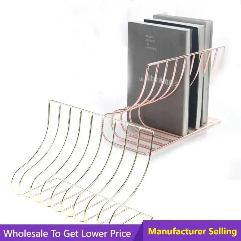 

10 Grid File Storage Shelf Book Stand Bookend Nordic Wrought Iron Organizer Holder for Home Office