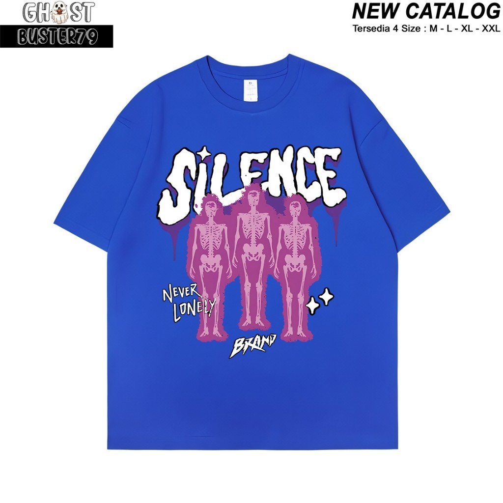 Kaos Distro Cowok "Silence" Keren Baju Kaos Cewek Distro Kaos Biru Benhur Baju Starboy Kaos Vintage