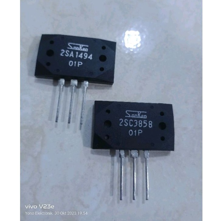 transistor final Sanken 1494 / 3858 Watt besar sepasang tidak nempel magnet