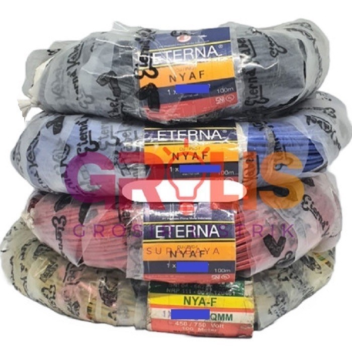 Kabel Eterna NYAF 1x4 Roll 100 Meter Kabel Listrik 1 Tembaga Kawat Serabut 4 mm