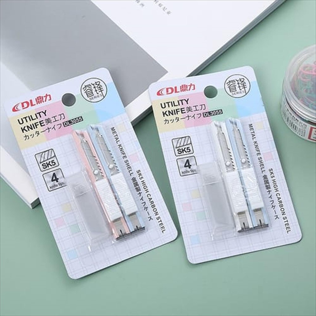 

NAS Cutter Mini 2 Pcs Free Refill / Utility Knife Pastel Polos / Pisau Silet Dengan isi / Pisau Kecil Pemotong Kertas
