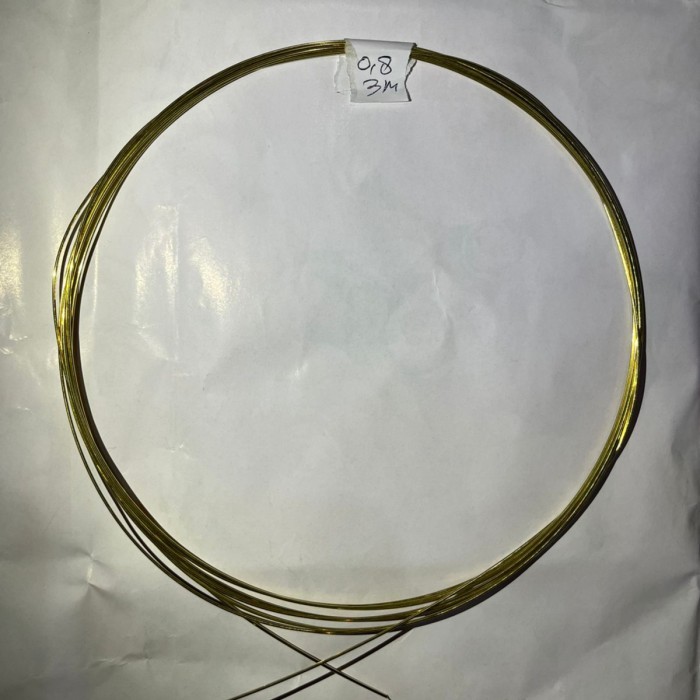 kawat kuningan patri/brass wire uk 0,8mm per 1 meter