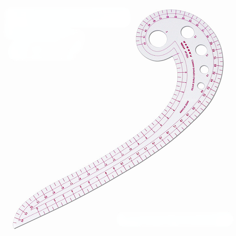 

1 Pc Long Comma Shaped Plastic Transparent French Curve Ruler Stationery For Garment Cutting And Proofing