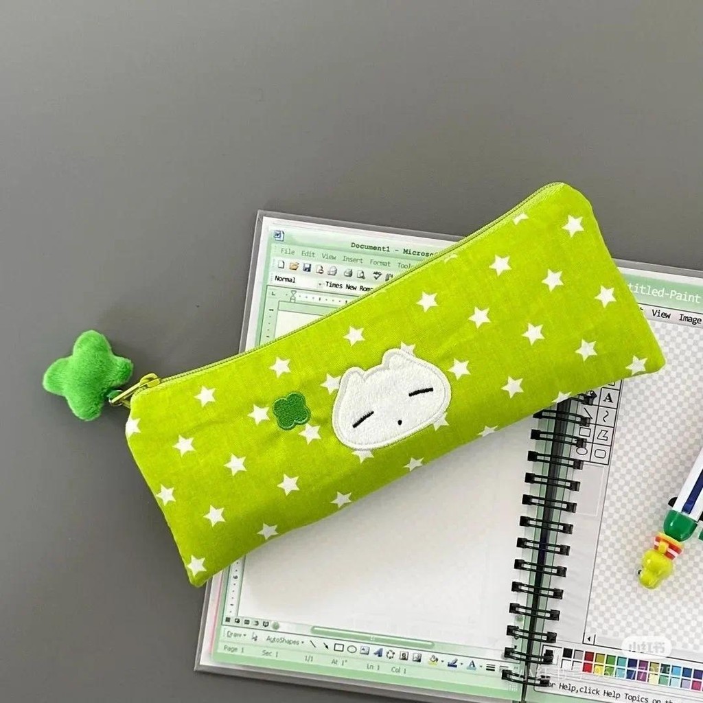 

Cute Stars Pencil Case Mesh Multilayer Pen Bag Multifunctional Large Capacity Stationery Bag School