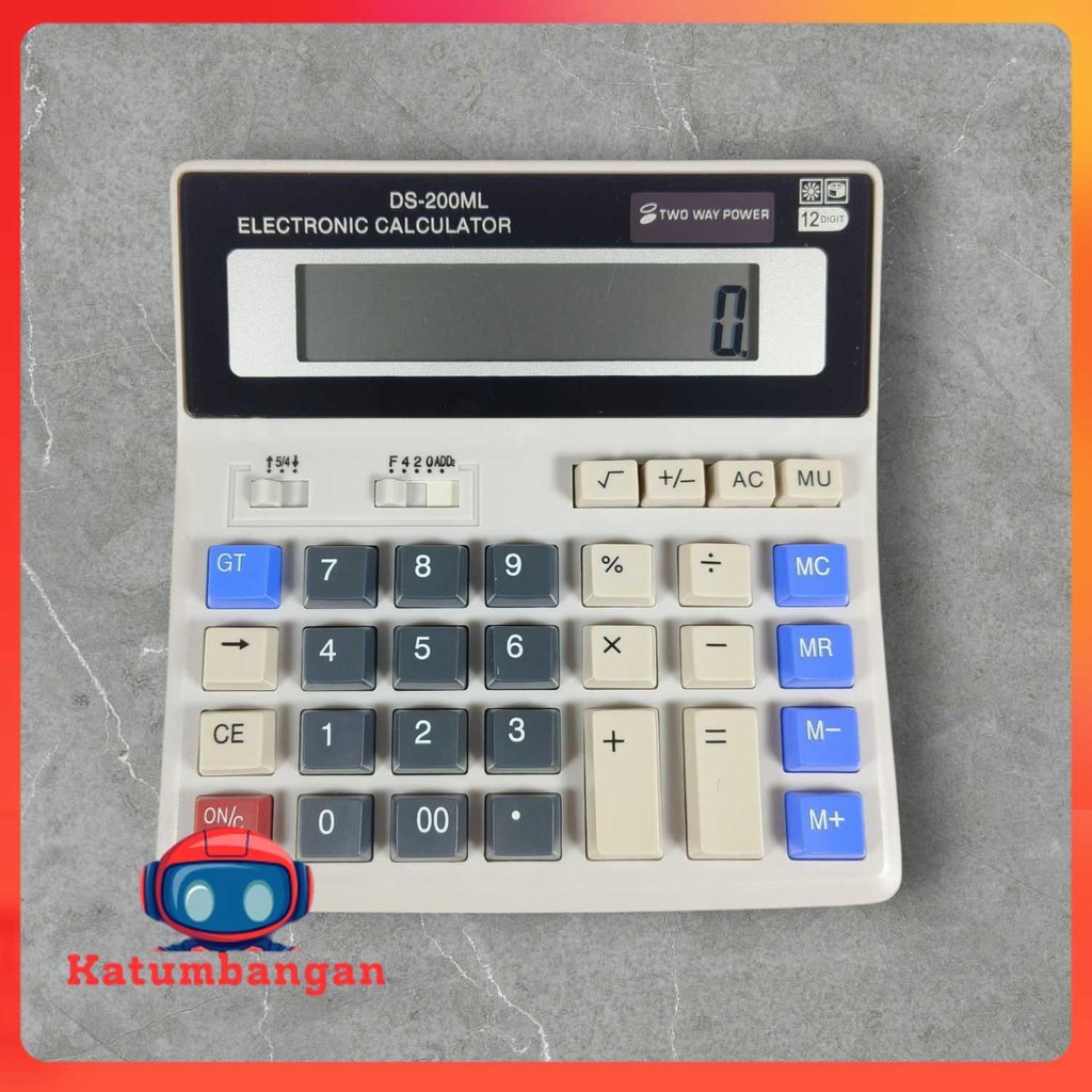 

DEXIN Kalkulator 12 Digit Large LCD Display Two Way Power Solar - DS-200ML