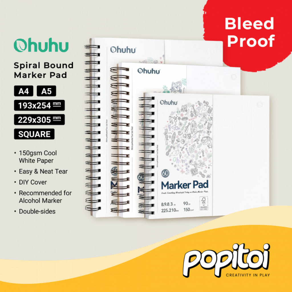 

OHUHU Double Sided Bleedproof Sketchbook Marker Pads Buku Gambar Sketsa
