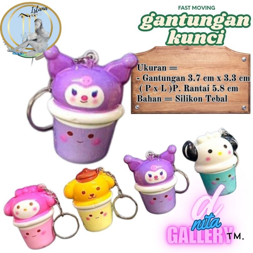 DIY produk GANTUNGAN KUNCI SQUISHY SANRIO BOBA / SQUISHY BOBA SANRIO LUCU TERMURAH