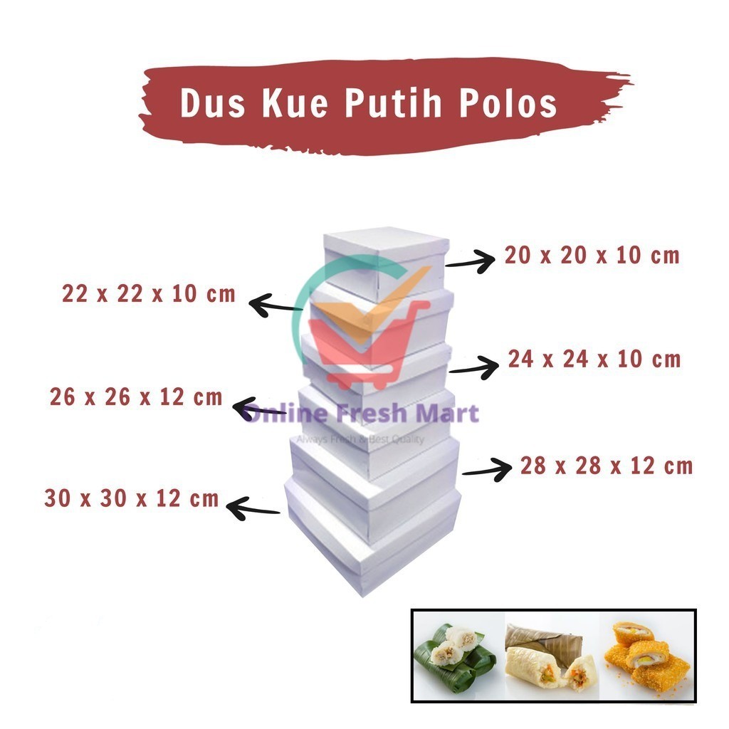 

Dus Kue Putih Polos Per 1 Pcs - Online Fresh Mart Denpasar