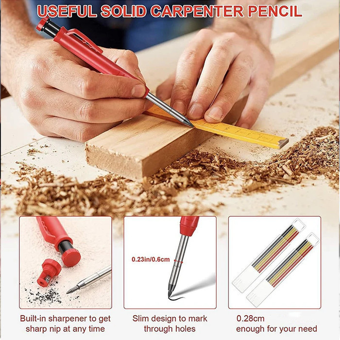 

Pensil Tukang Kayu Mekanik Taff Carpenter Pencil 2.8mm with Sharpener