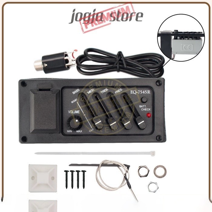 Preamp Amplifier Gitar EQ Tuner Spul Pick Up Akustik Elektrik EQ-7545R