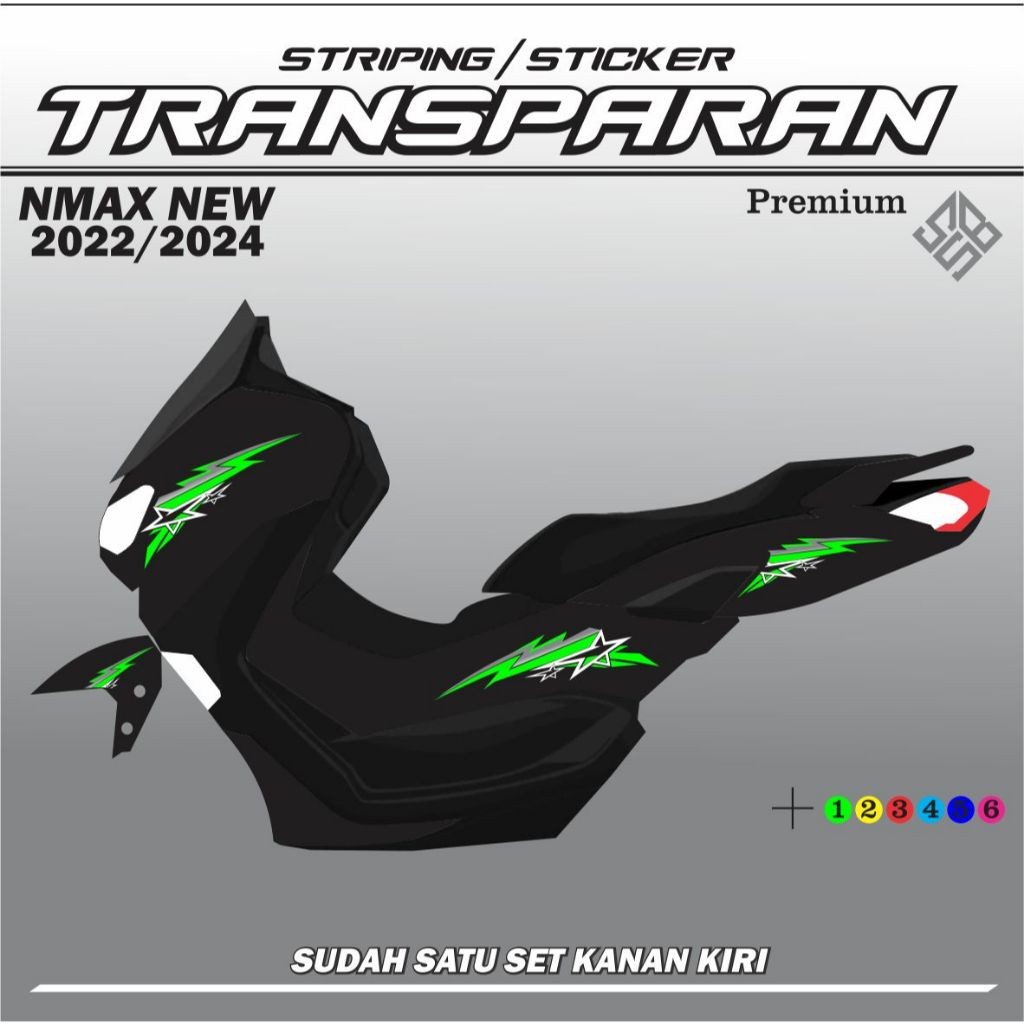 Sticker Striping Transparan UV NMAX 155 New VVA Simple List NMAX 2020 2021 2022 2023 Striping Murah 