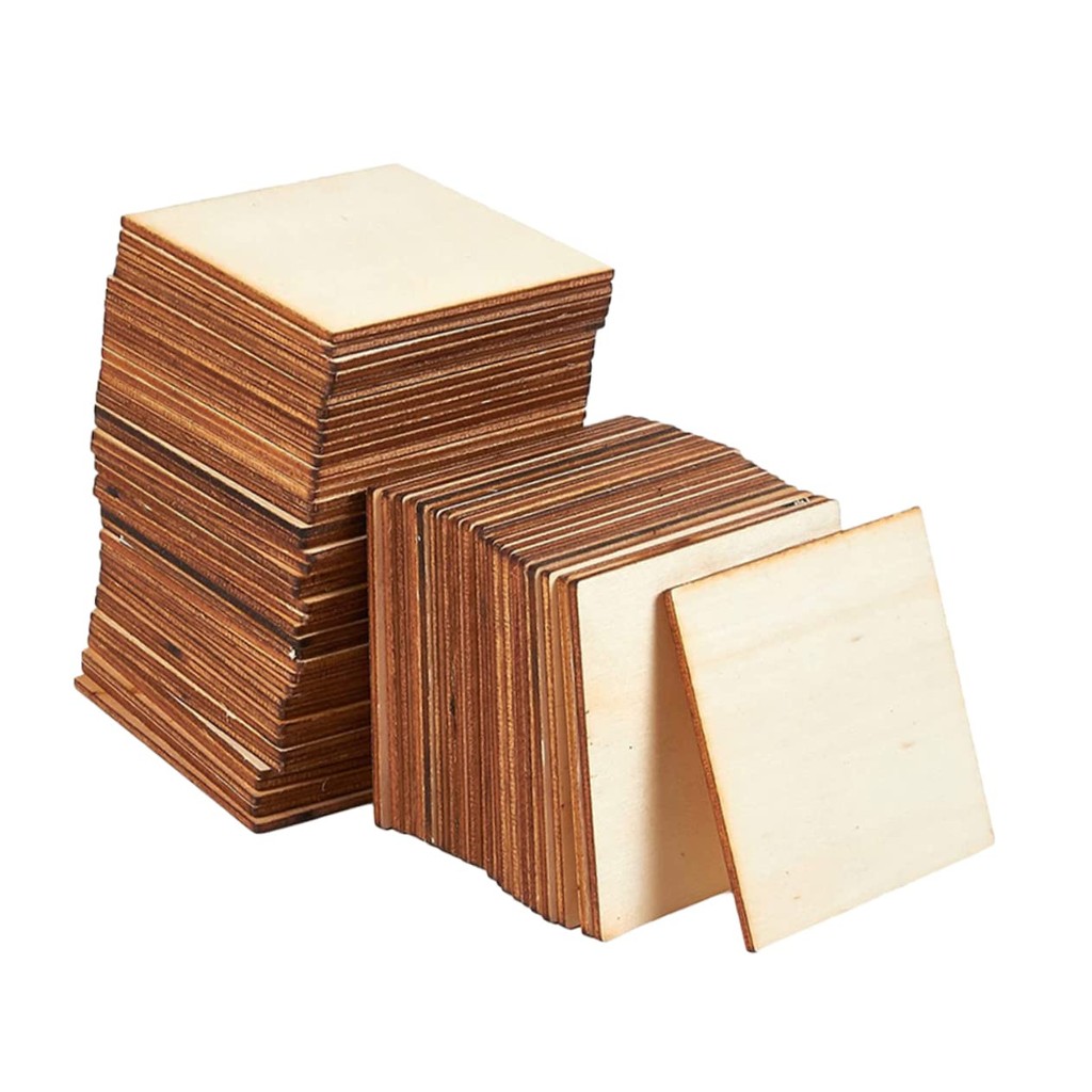 

10cm Original Wood Chip Square Wood Chip Diy Laser Cutting Children's Hand-Painted Blank Chip Diy Graffiti Wood Board