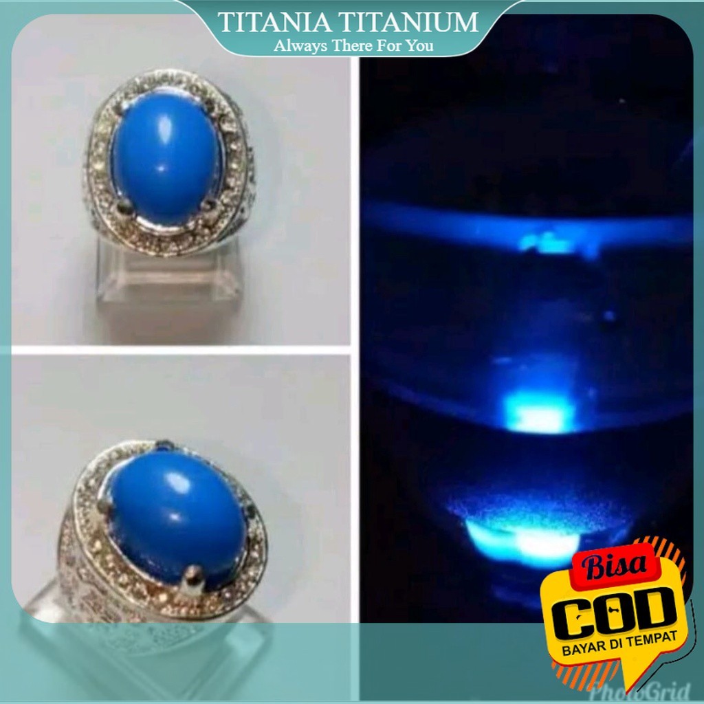 TITANIA AYO COD. Cincin Batu Akik Menyala Biru bisa Menyala untuk Sulap. Murah Meriah Sudah Dapat Ri