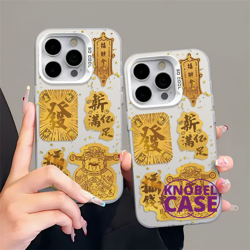 Applicable to Casing Ponsel Samsung A55 A54 Samsung A34 A33 Foil Emas Dewa Keberuntungan A32 A31 Sam