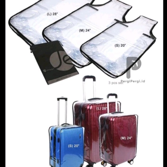 Original-[Mall Promo] Sarung koper cover transparant pelindung koper - 16 INCH