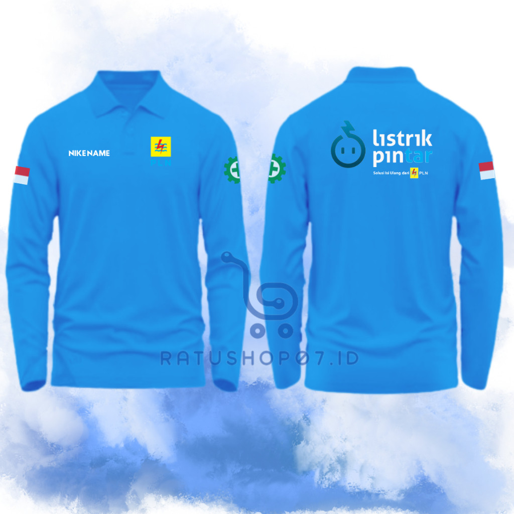 Baju Kaos Poloshirt Pria dan Wanita Lengan Pendek SABLON PLN (Listrik Pintar) Atasan Polo berkerah U