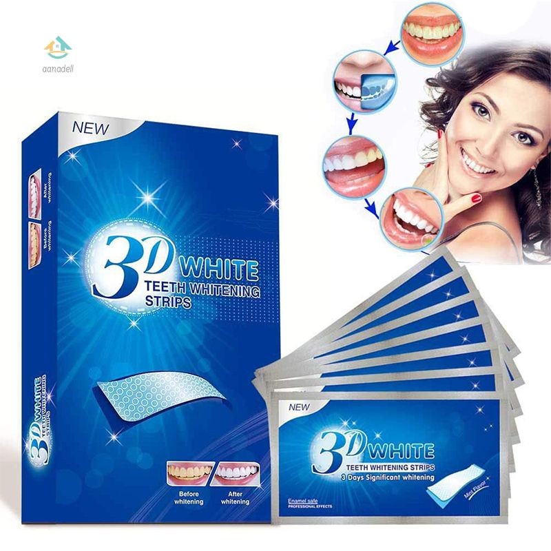 COD️1 pasang 2 buah stiker pemutih gigi 3D putih mempesona