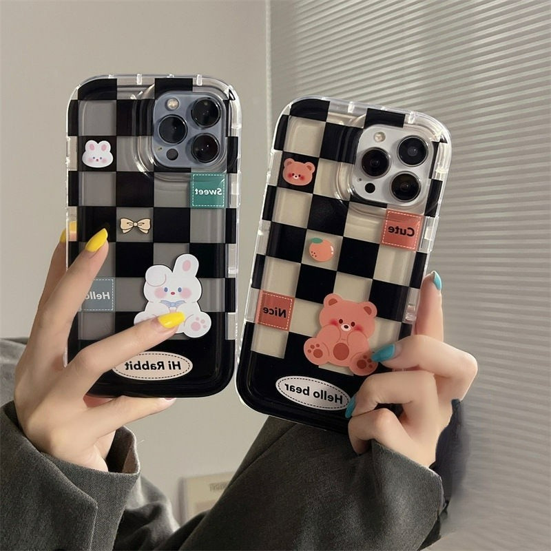 Airbag pola kotak-kotak transparan soft case hp Oppo A6t A6t A6x Reno 15 5G A6 Pro 14F Realme C85 Pr